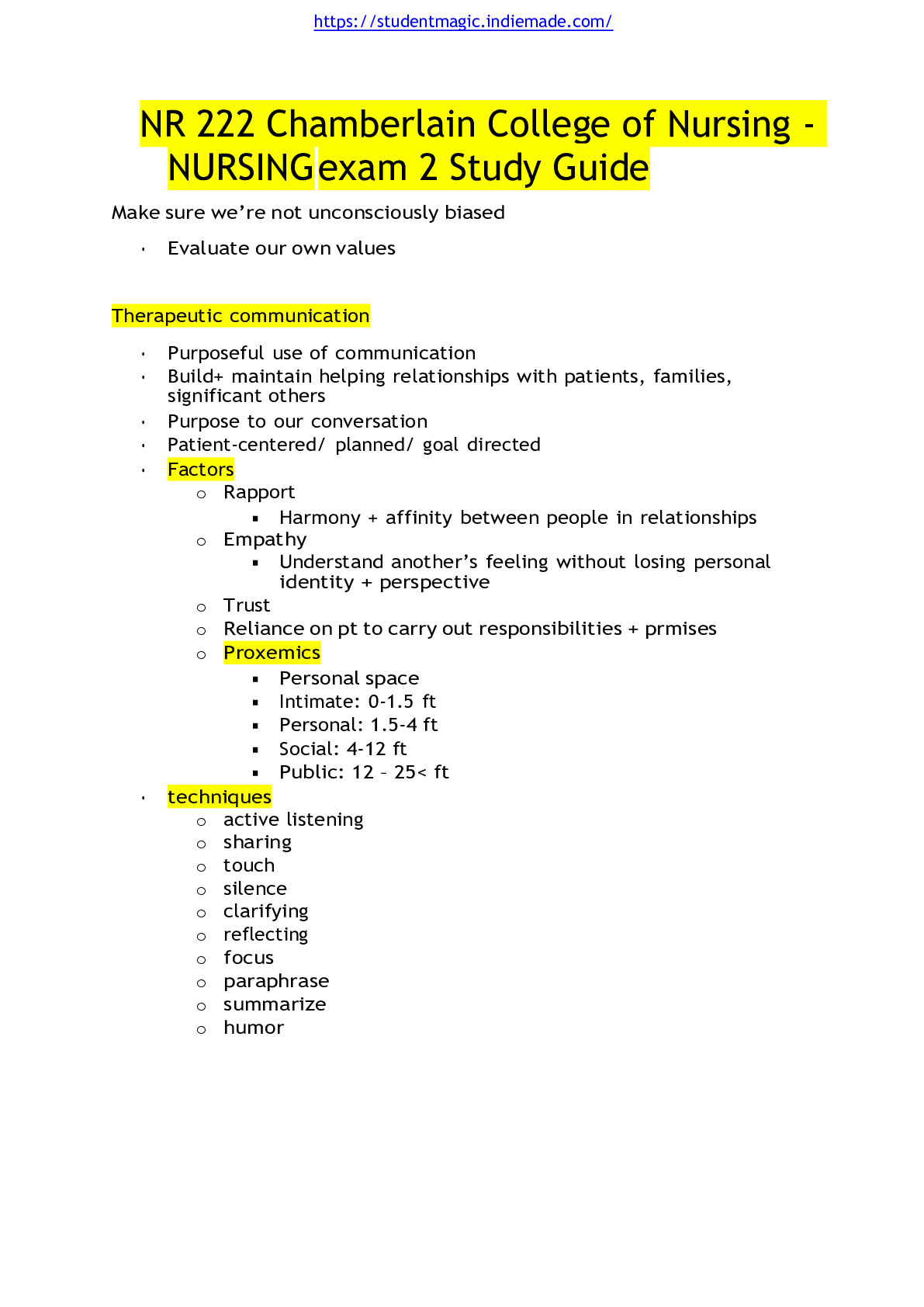 NR 222 Chamberlain College of Nursing - NURSING exam 2 Study Guide – Scholarfriends - Scholarfriends